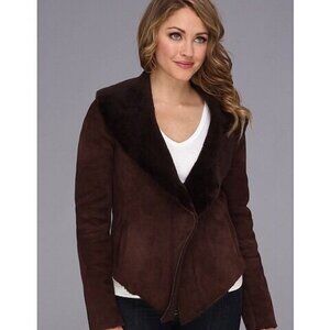 NWT-UGG Australia Nettafay Shearling Coat Dark Brown